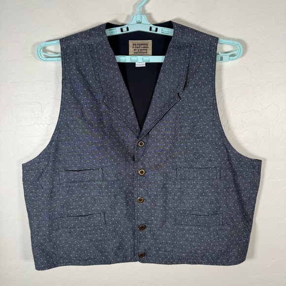 Frontier Classics Other - Frontier Classics Vest Mens 2XL Blue Denim Chambray Western Cowboy Steampunk